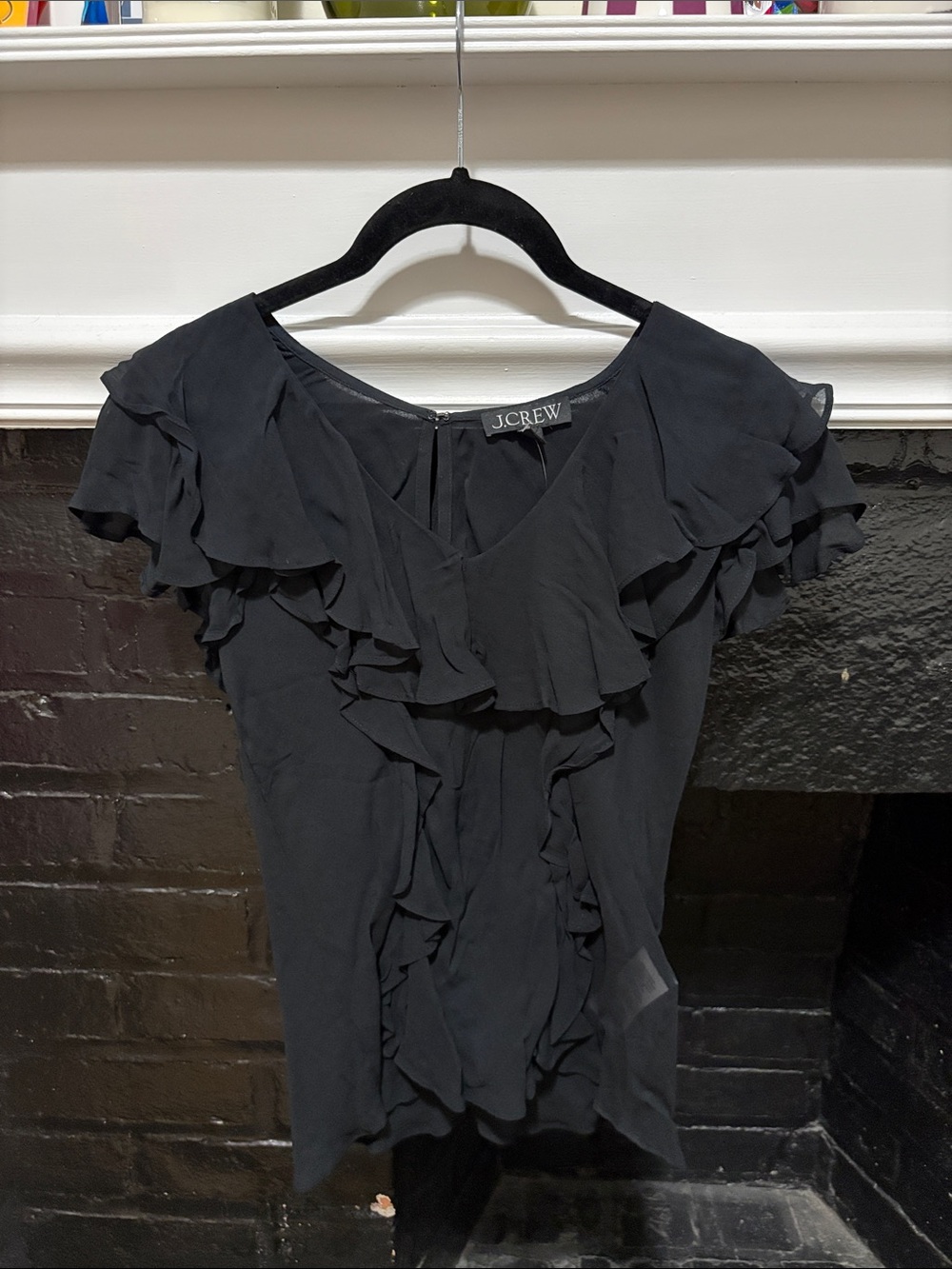 J. Crew Ruffle Front V-Neck Blouse